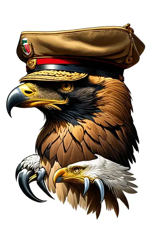 Italian Military Hat And Military Helicpoter And Claw Of An Eagle