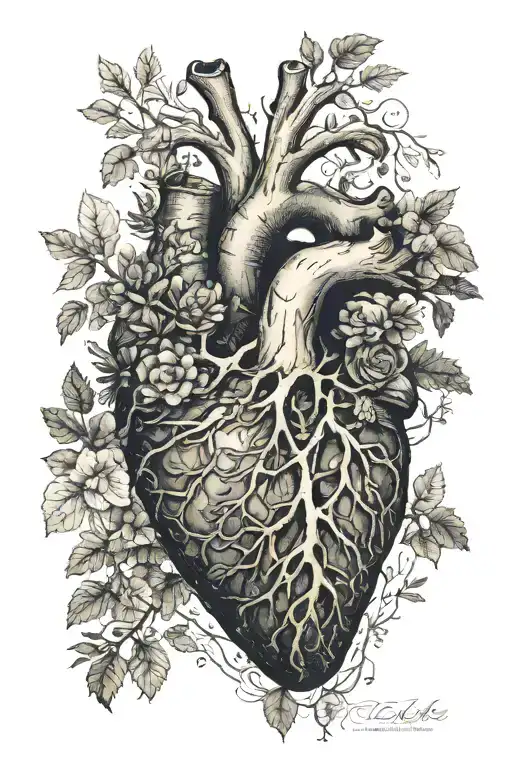 Anatomical Heart Made Up Of Mountain Scene