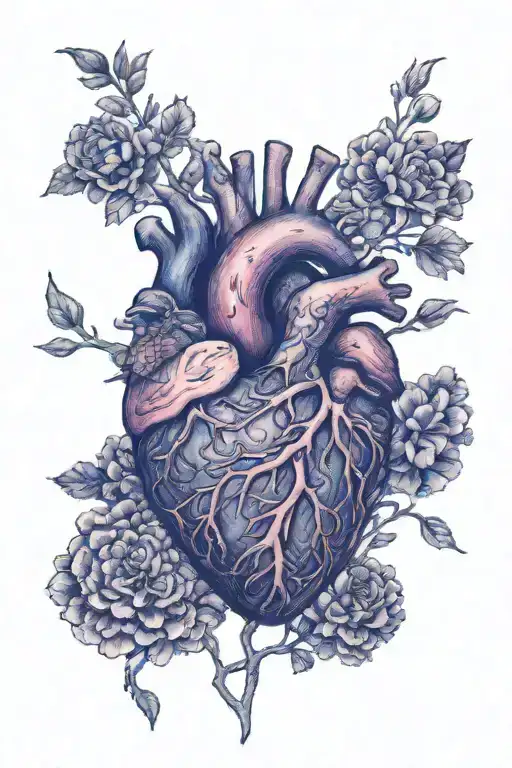 Anatomical Heart Made Up Of Colorful Mountain Scene