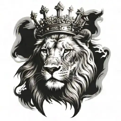 Lion With Crown And Cross