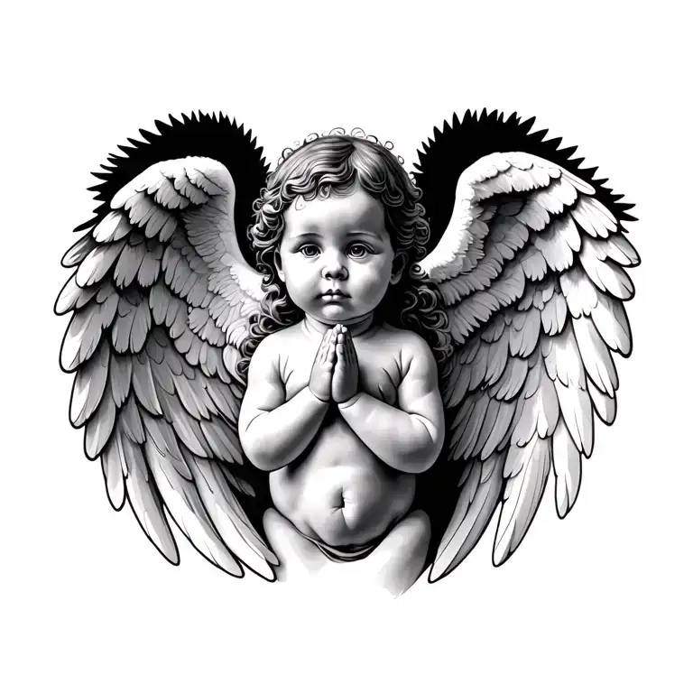 Praying Baby Angel Wings