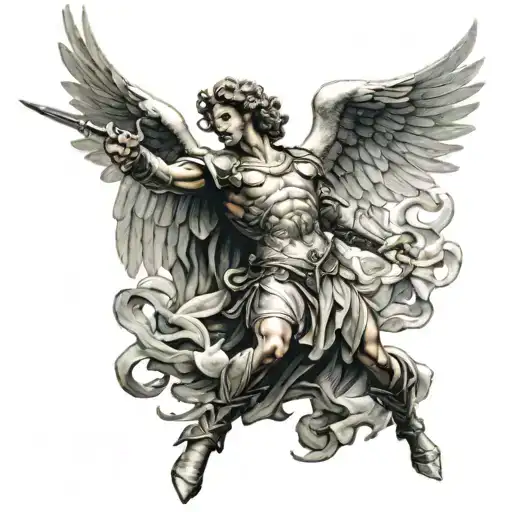 Archangel Michael Fighting Off Evil Spirits