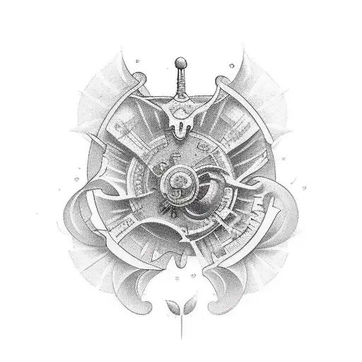 A Tattoo For The Back Of A Horizontal Scroll