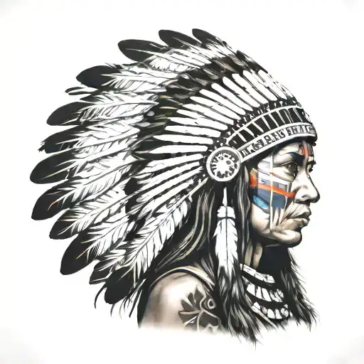 Colorful Native American Woman