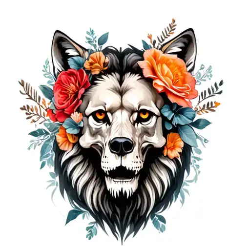 Skull Flowers Lion Wolf Fox Phenix