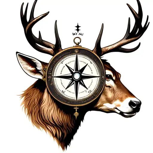 Compass And Stag Head