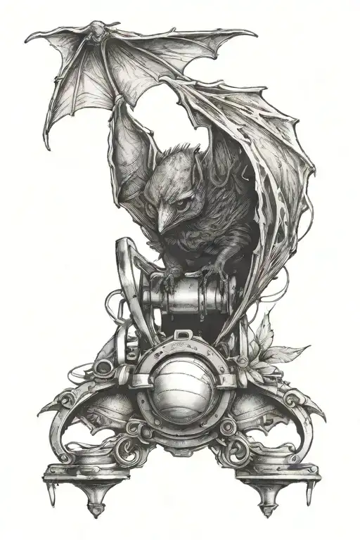 A Fierce Bat With Gym Equipment As Its Wings