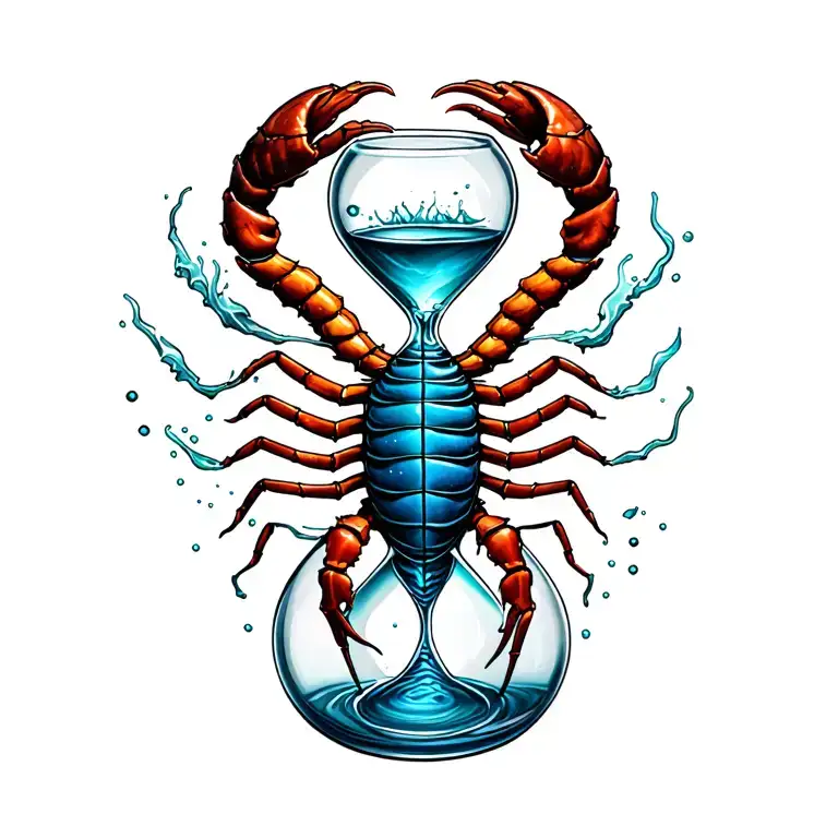 Scorpio And Water Hourglass