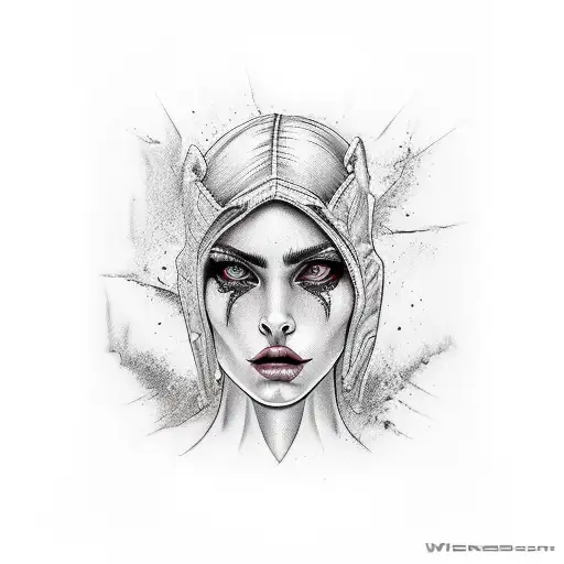 Women Face Whit Gangsta Elements