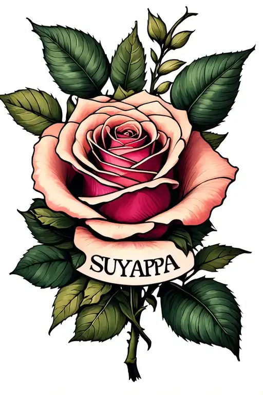 The Name Suyapa With A Rose Intertwined