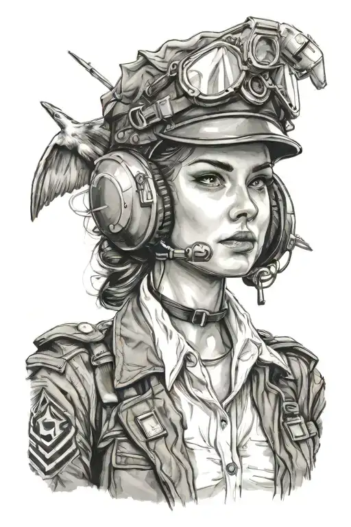 Military Female Pilot Uniform Flies