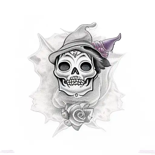 Girl Sexy Witch Skull