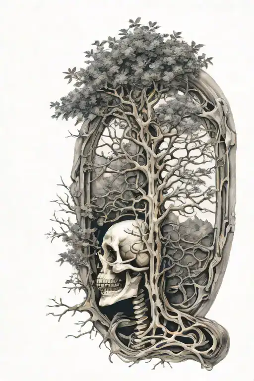 Tree Growing Through Skeleton