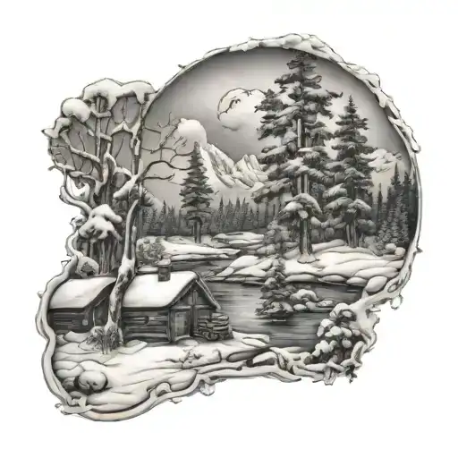 Metalcore Music Inspired Snow Scene