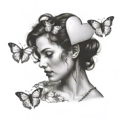 Woman Sending Love Hearts