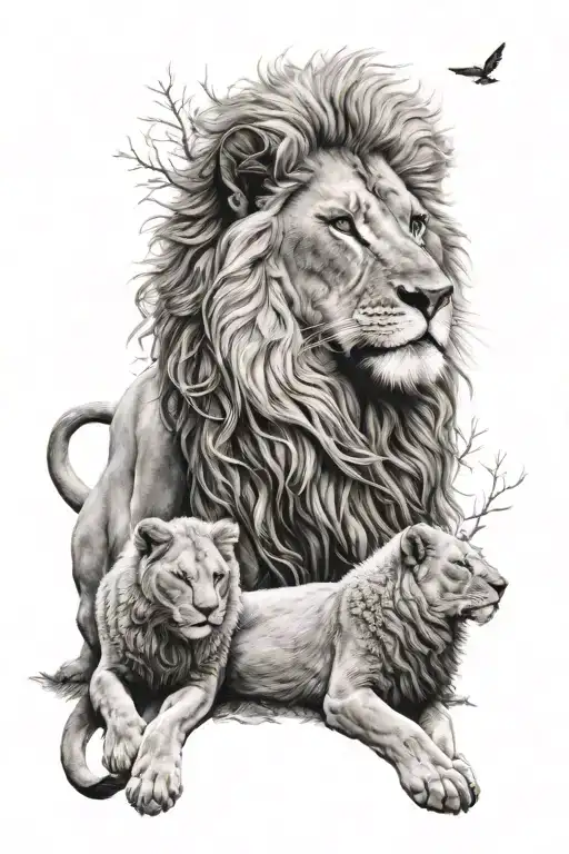 Lion Guarding 2 Sheeps Playing Together