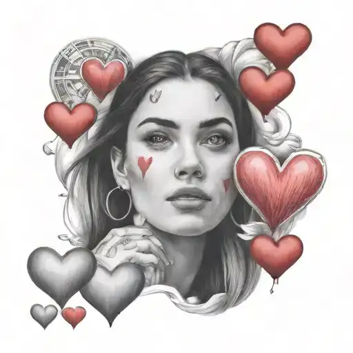 Woman Looking At You And Sending You Love Hearts