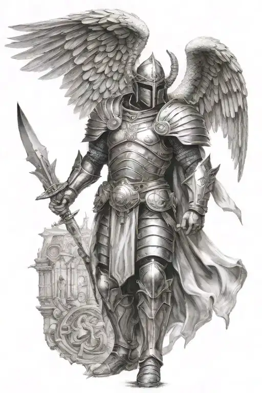Warrior Archangel With Armor And Bigs Wings