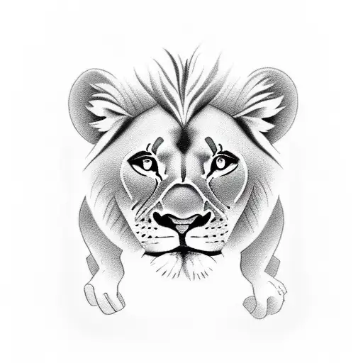 3 Sat Lioness Body And Baby Lion