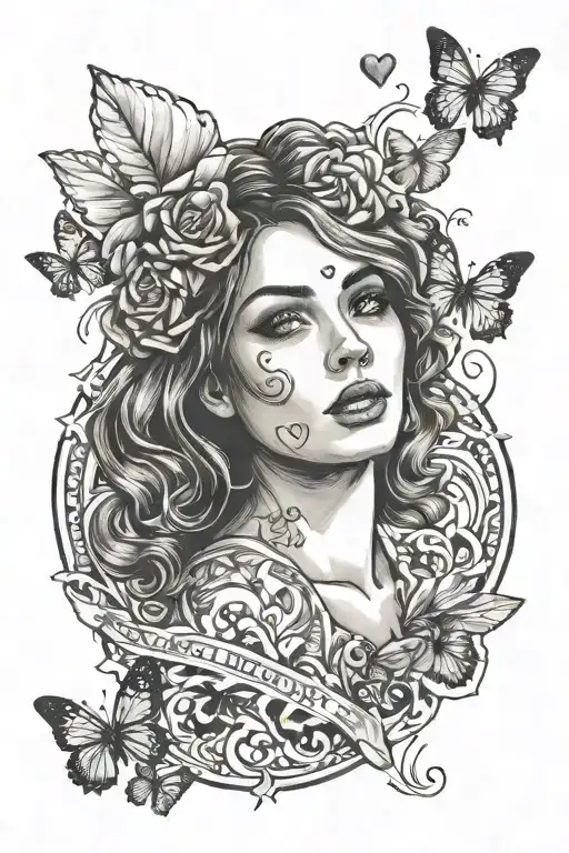 Woman Looking At You And Sending You Love Hearts