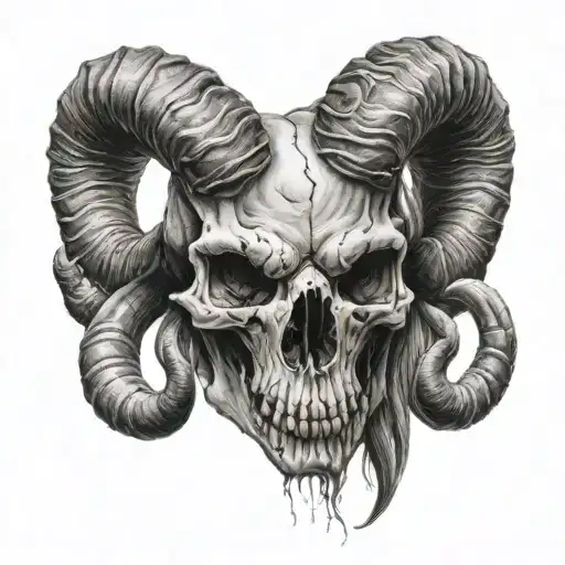 Skull Goat Horns