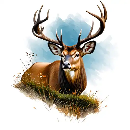 Buck Deer On Hillside