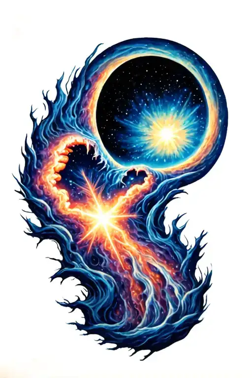 Pillars Of Creation With A Black Hole Eating Star