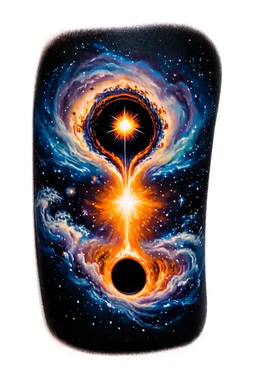 Black Hole Swallowing A Nebula Star