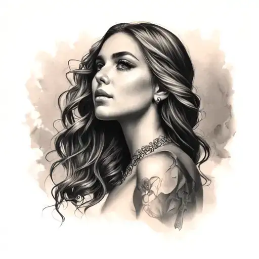 Woman Portrait Tattoo Design