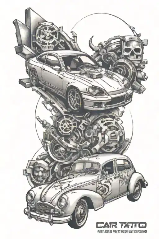 Car Tatto Diagram Forming The Shape