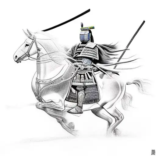 Samurai In A Horse With An Eagle