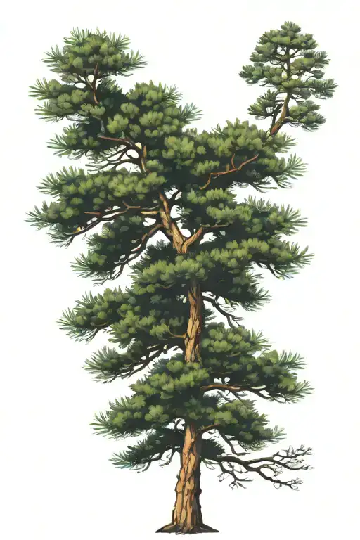 Pine Tree With Small Semicolon No Background
