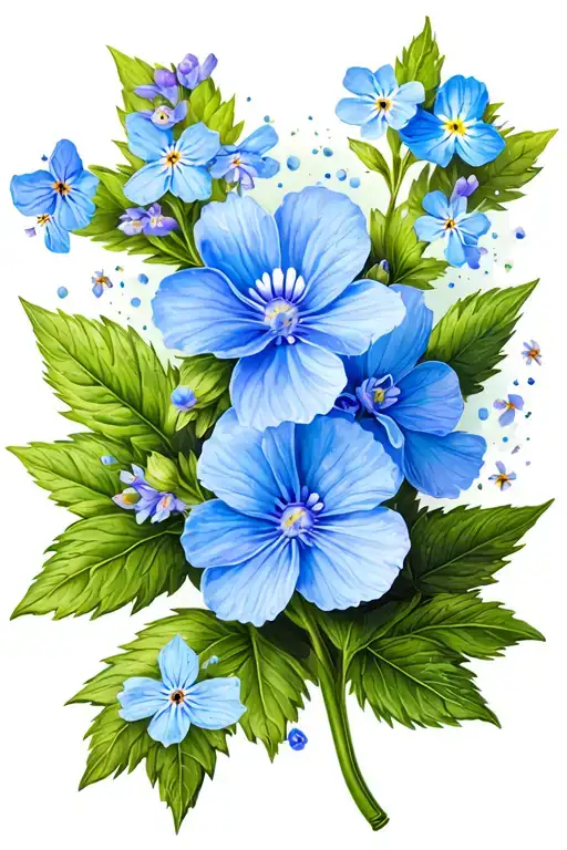 Golf Tee And Forget Me Not Flower