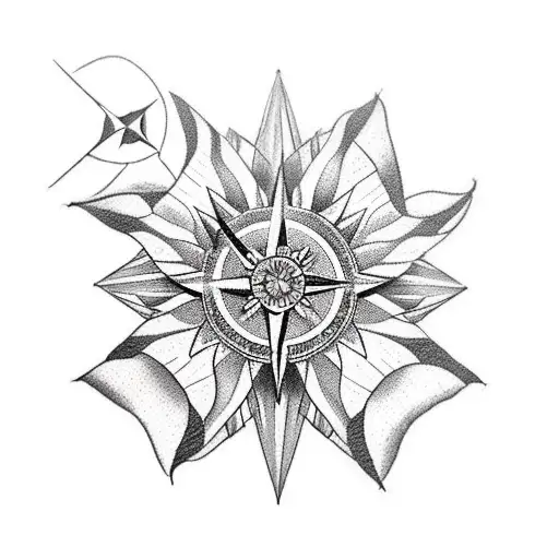 Compass Rose And Orchids