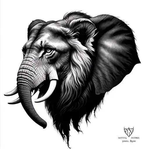 Half Elephant Half Lion Head