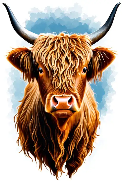 Highland Cow Head Realistic