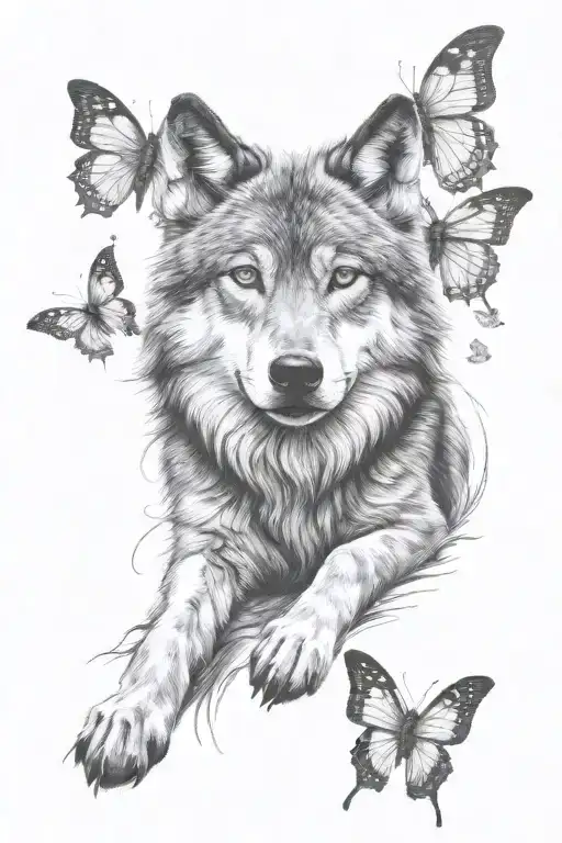 Wolf Butterfly Lupus Paw Prints