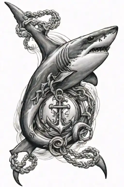 Shark With An Anchor Intertwined