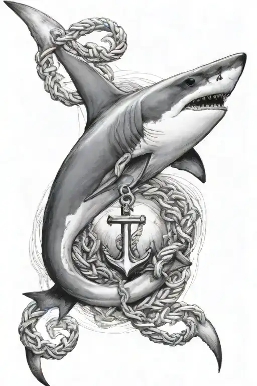 Shark With An Anchor Intertwined