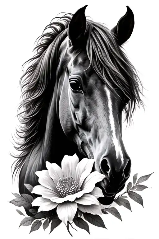 Horse And Flower