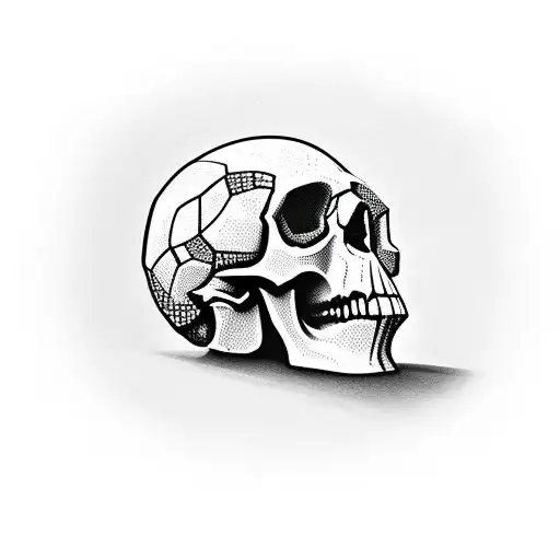 Skull With Helmet Football