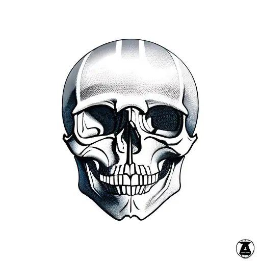 Skull With Helmet Football With Mask