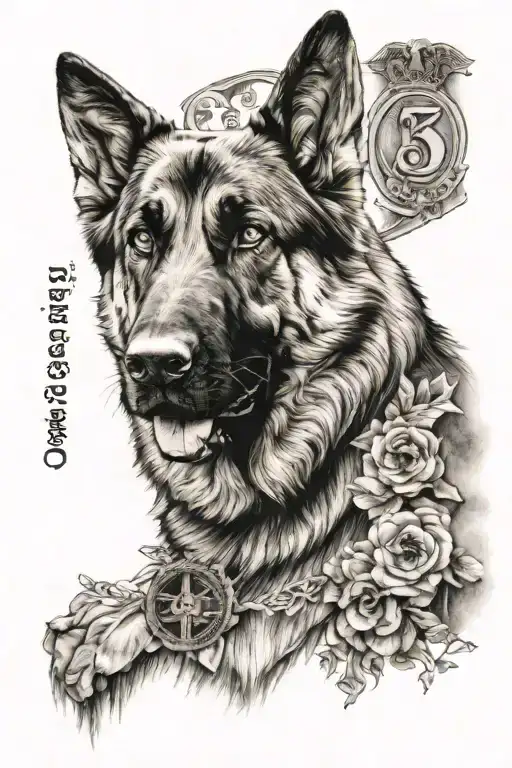 Number 13 Combined With Germany And A German Shepherd