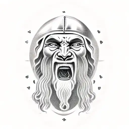 Biblical Samson Fighting With A Jawbone