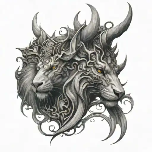 Creative Mythical Grey And Black