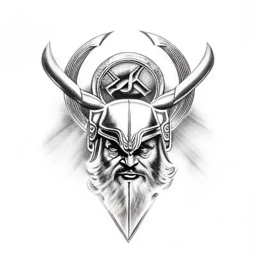 Odin And Thor With Mjolnir