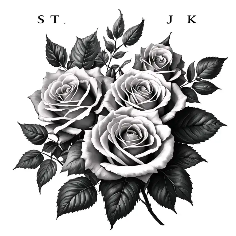 Several Roses With The Initials St2jk