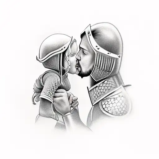 Knight Kissing His Daughter