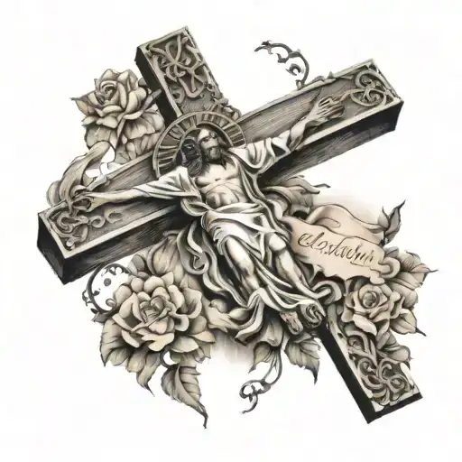 Jesus Cross With On One Side Family Over Everything And On The Other Faith Ov Er Everything