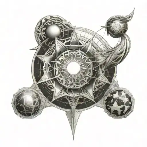 Sun Venus Pentagon Pattern Facing